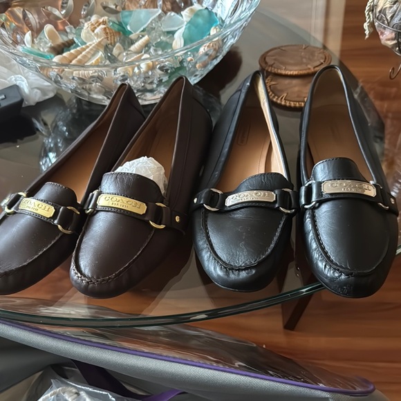 Coach Women's Leather Loafers - Black and Brown - Picture 1 of 1